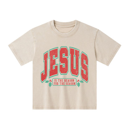 Jesus Is The Reason For The Season Christian Kid Washed T-Shirt