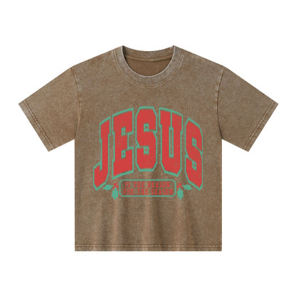 Jesus Is The Reason For The Season Christian Kid Washed T-Shirt