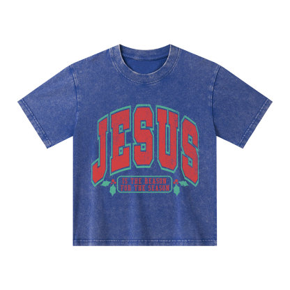 Jesus Is The Reason For The Season Christian Kid Washed T-Shirt