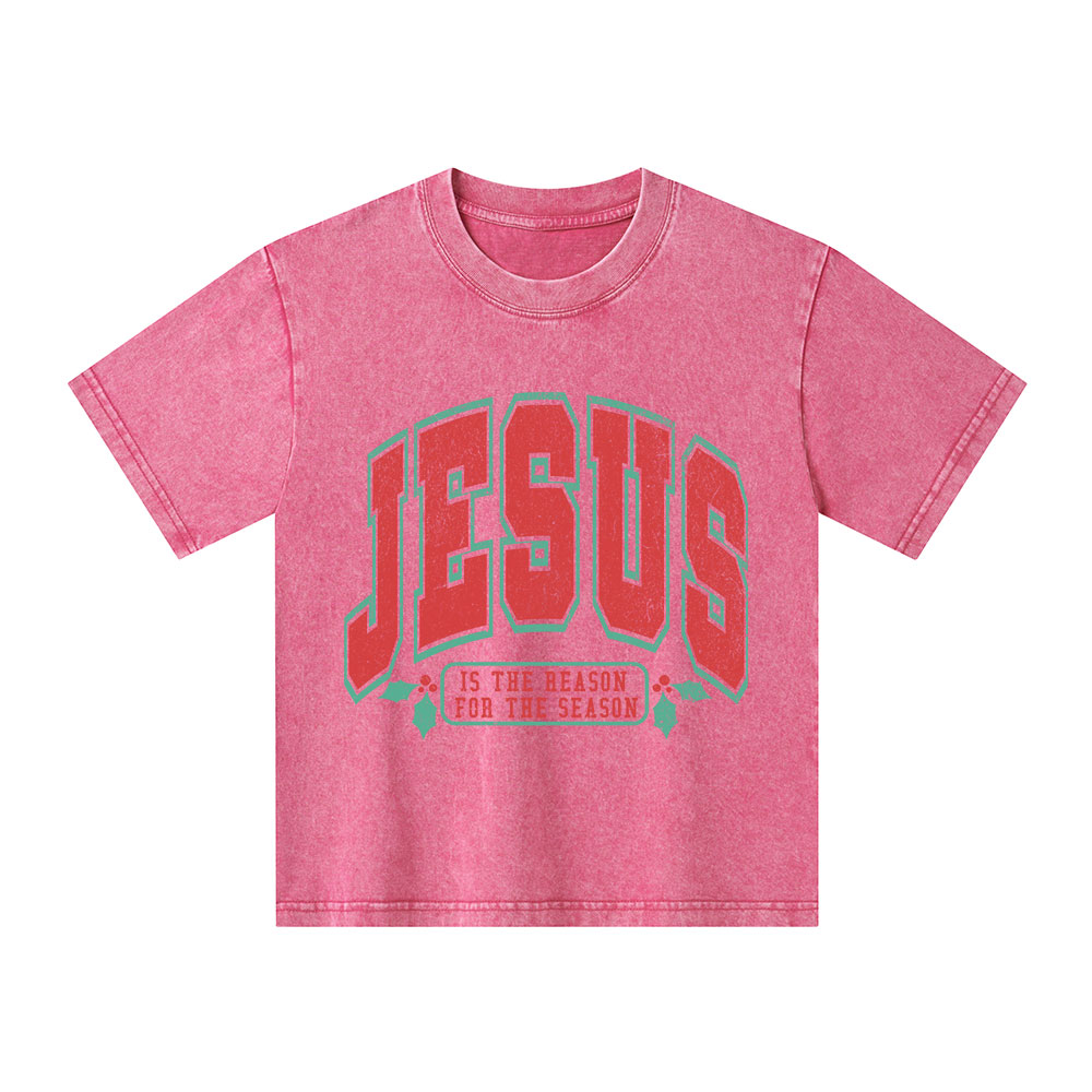Jesus Is The Reason For The Season Christian Kid Washed T-Shirt