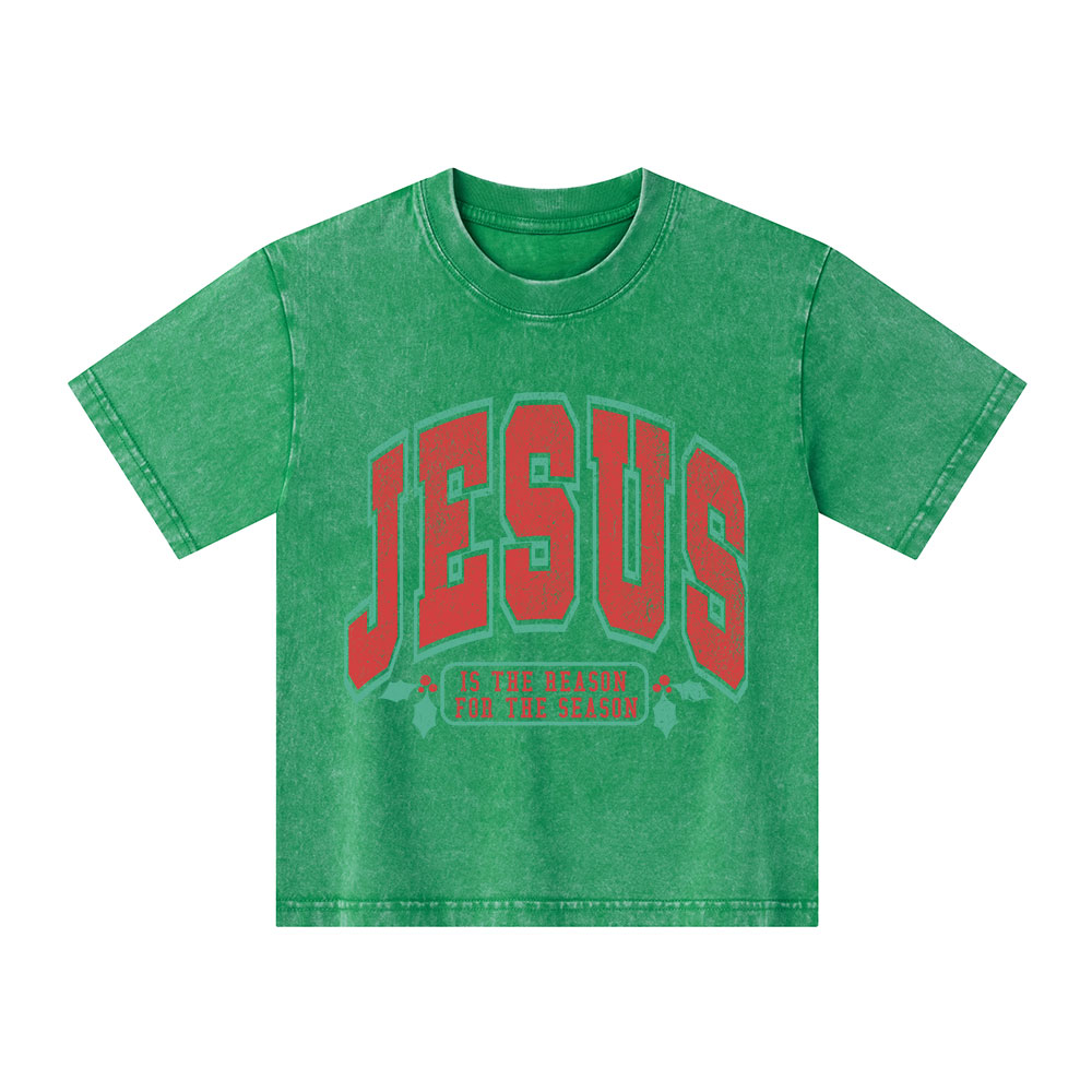 Jesus Is The Reason For The Season Christian Kid Washed T-Shirt