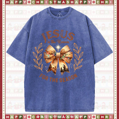 Jesus Is The Reason For The Season Chrisian Washed T-Shirt