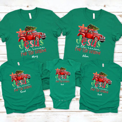 Jesus Is The Reason For The Season Christian Christmas Family Matching Shirts