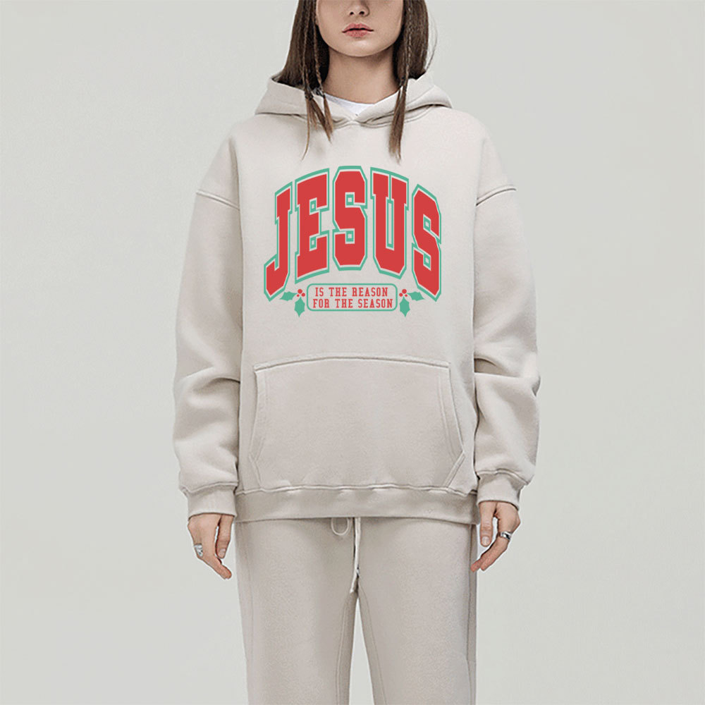 Jesus Is The Reason For The Season Christian Christmas Fleece Hoodie Set