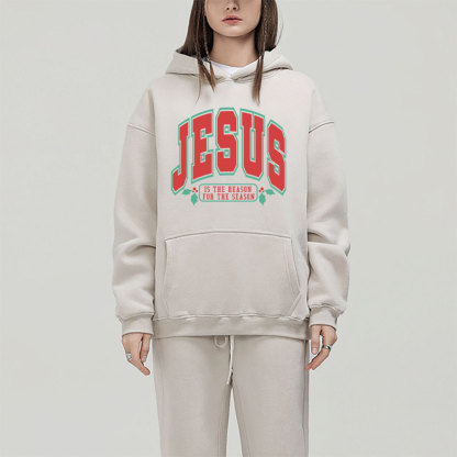 Jesus Is The Reason For The Season Christian Christmas Fleece Hoodie Set