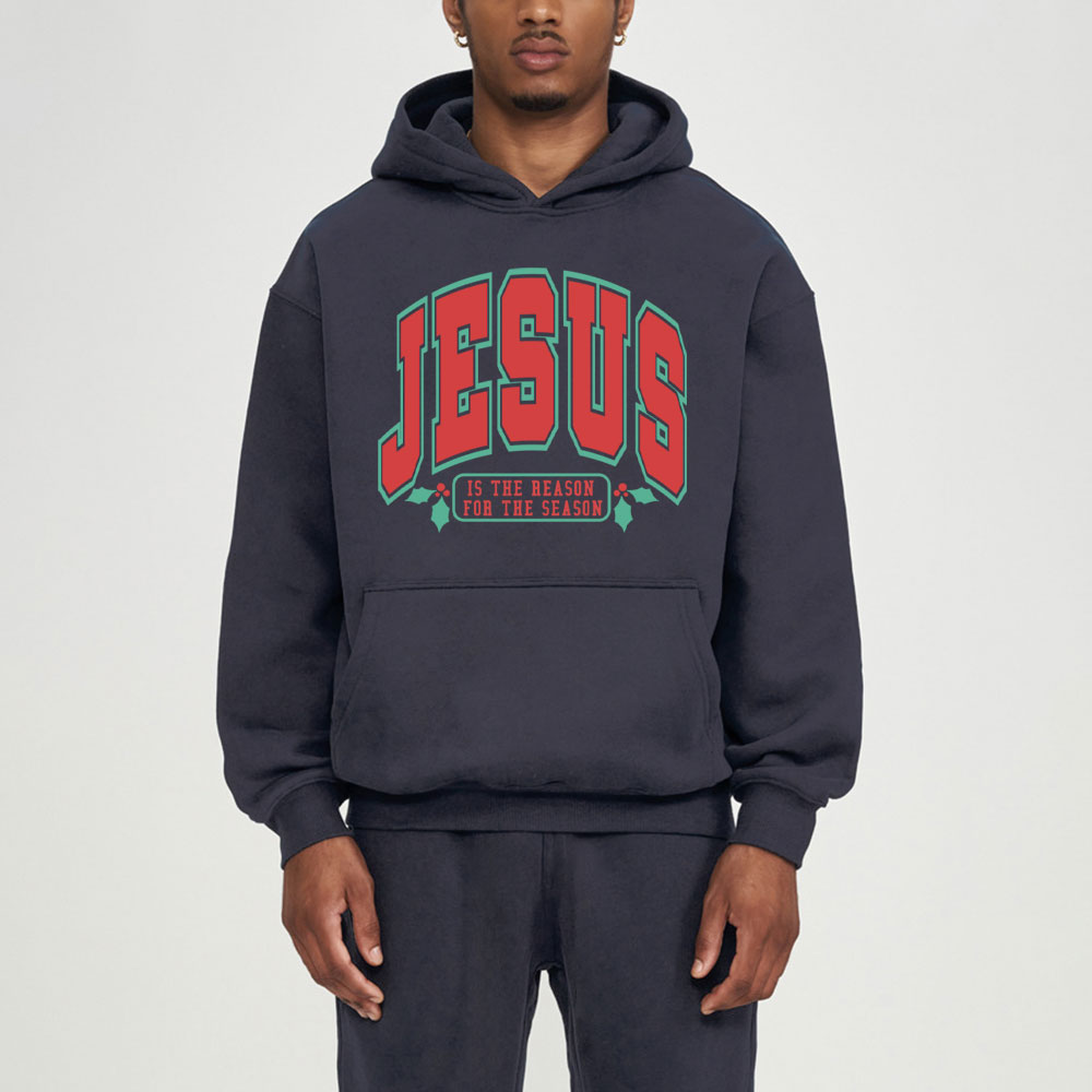 Jesus Is The Reason For The Season Christian Christmas Fleece Hoodie Set