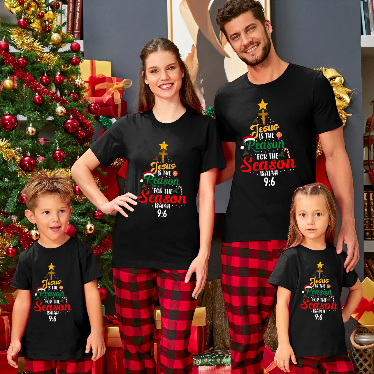 Jesus Is The Reason For The Season Christian Family Matching Shirts 
