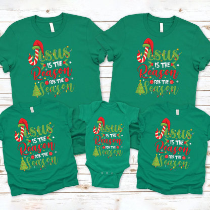 Jesus Is The Reason For The Season Christian Family Matching Shirts