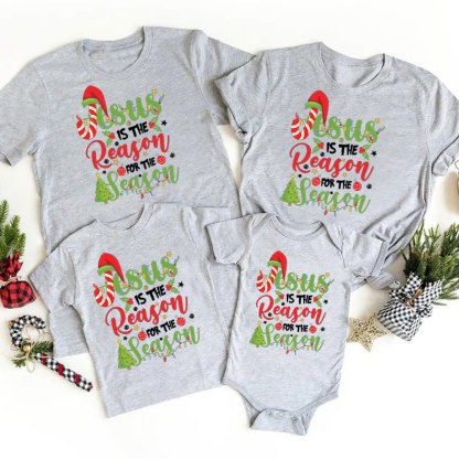 Jesus Is The Reason For The Season Christian Family Matching Shirts