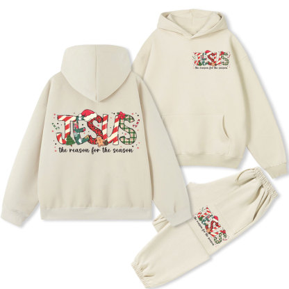Jesus Is The Reason For The Season Christian Fleece Hoodie Set