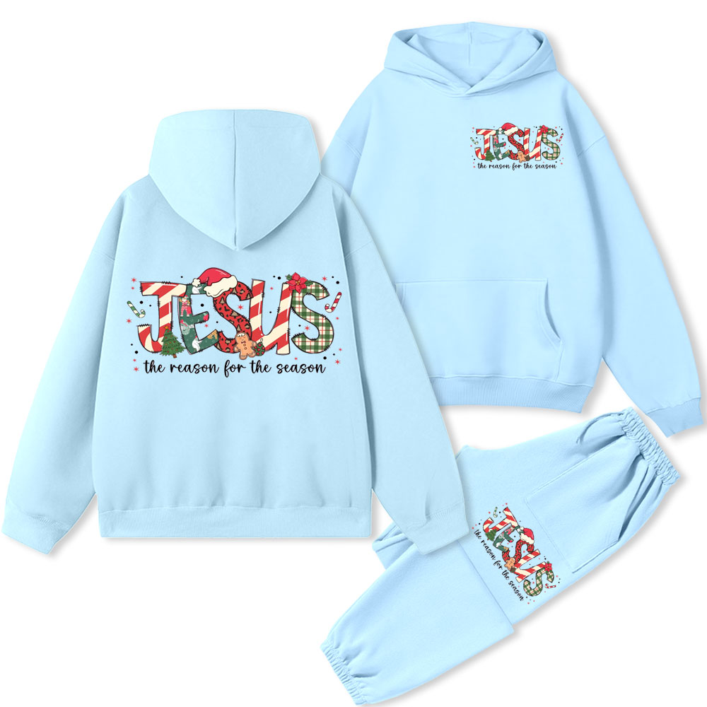 Jesus Is The Reason For The Season Christian Fleece Hoodie Set