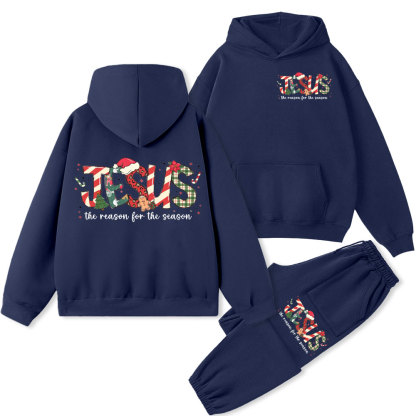 Jesus Is The Reason For The Season Christian Fleece Hoodie Set