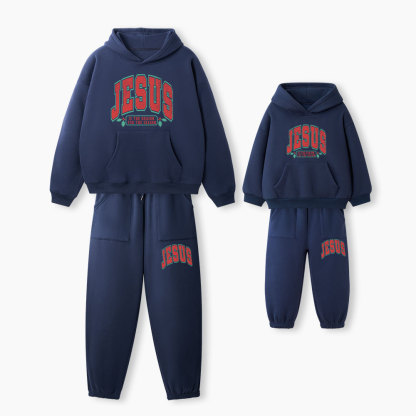 Jesus Is The Reason For The Season Christian Premium Matching Fleece Hoodie Set