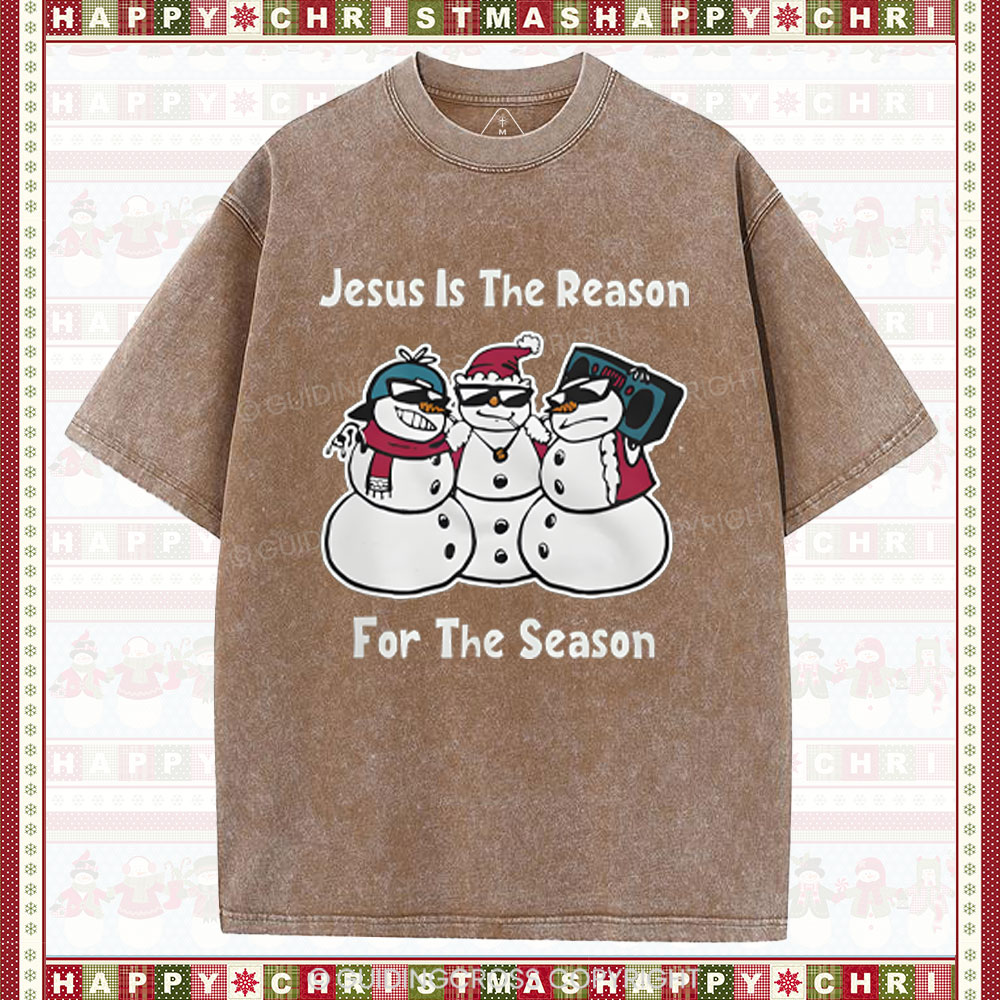 Jesus Is The Reason For The Season Christian Washed T-Shirt
