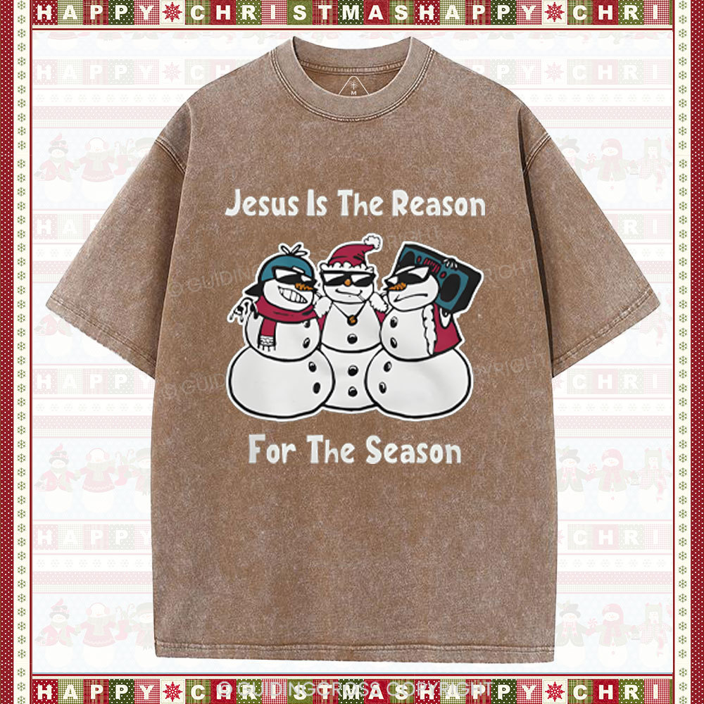 Jesus Is The Reason For The Season Christian Washed T-Shirt