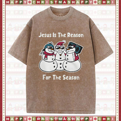 Jesus Is The Reason For The Season Christian Washed T-Shirt