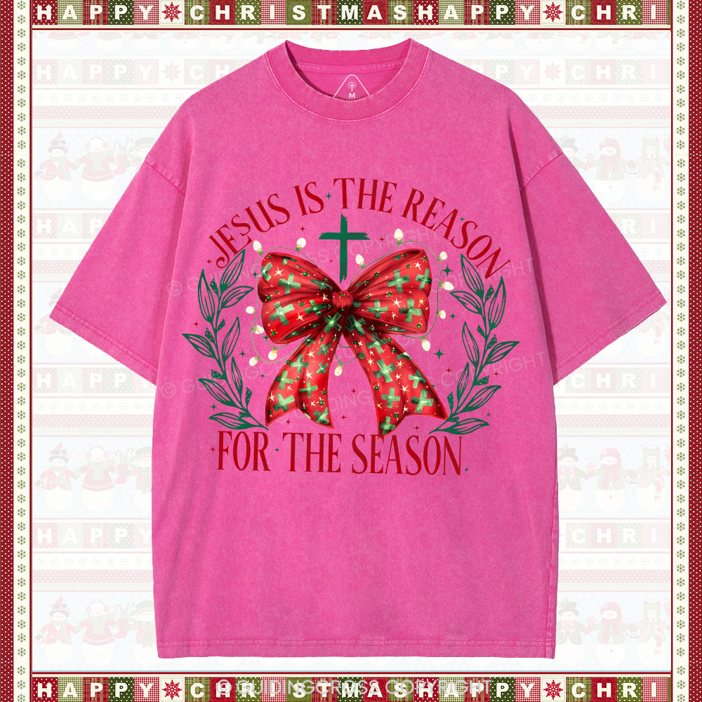 Jesus Is The Reason For The Season Christian Washed T-Shirt