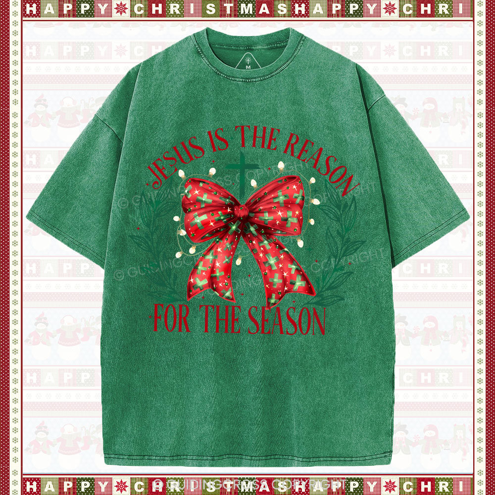 Jesus Is The Reason For The Season Christian Washed T-Shirt
