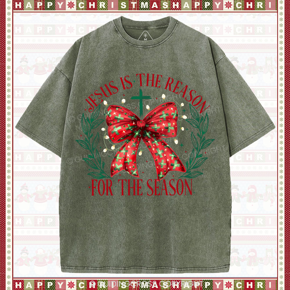 Jesus Is The Reason For The Season Christian Washed T-Shirt