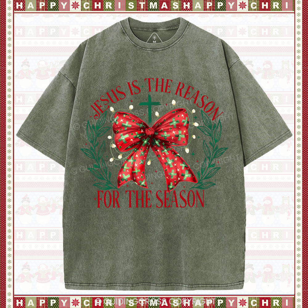 Jesus Is The Reason For The Season Christian Washed T-Shirt
