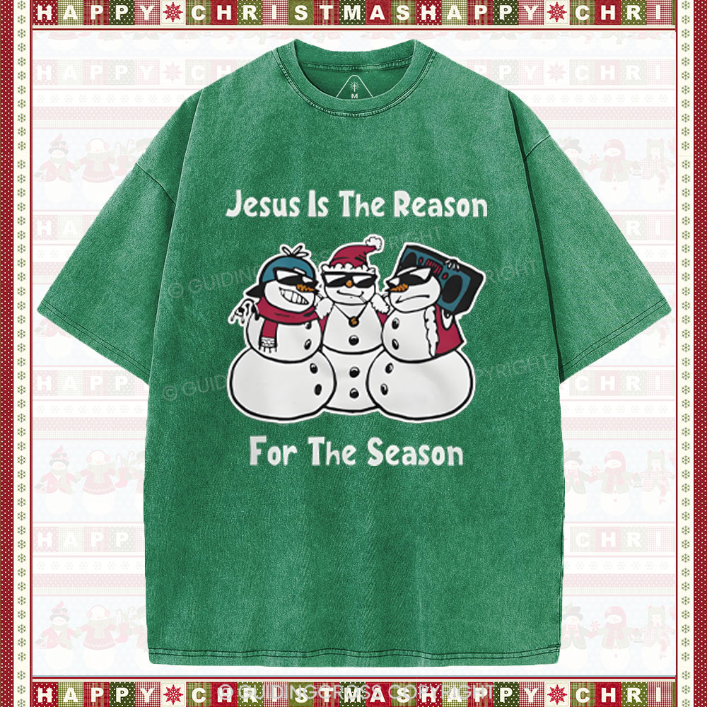 Jesus Is The Reason For The Season Christian Washed T-Shirt