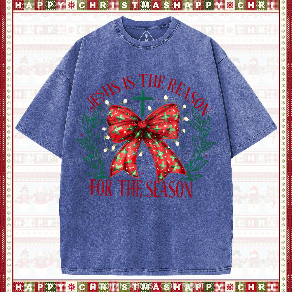 Jesus Is The Reason For The Season Christian Washed T-Shirt