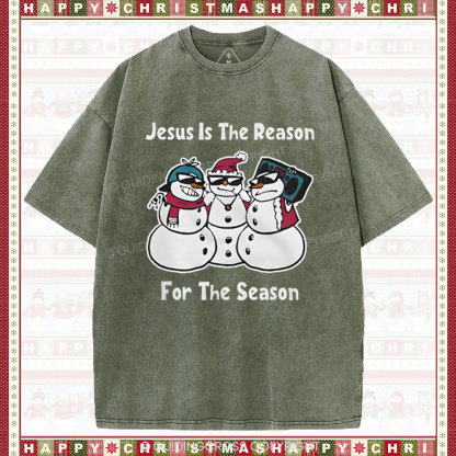 Jesus Is The Reason For The Season Christian Washed T-Shirt