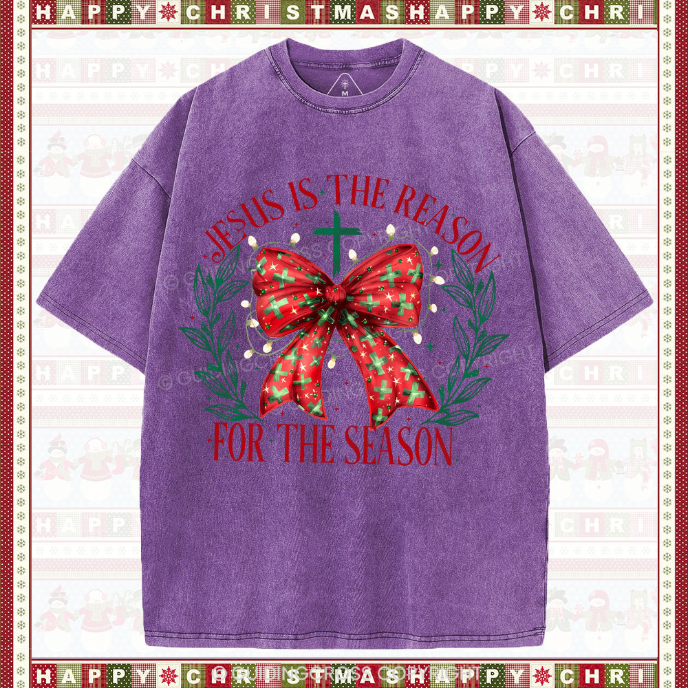 Jesus Is The Reason For The Season Christian Washed T-Shirt