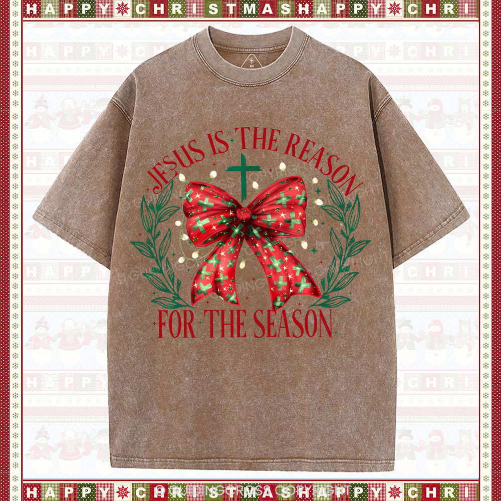 Jesus Is The Reason For The Season Christian Washed T-Shirt