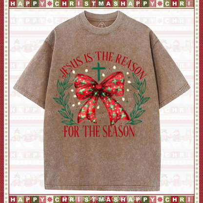 Jesus Is The Reason For The Season Christian Washed T-Shirt