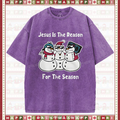 Jesus Is The Reason For The Season Christian Washed T-Shirt