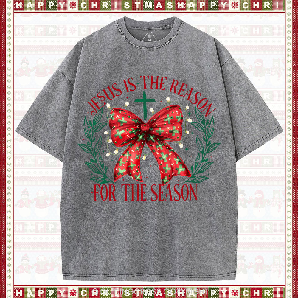 Jesus Is The Reason For The Season Christian Washed T-Shirt