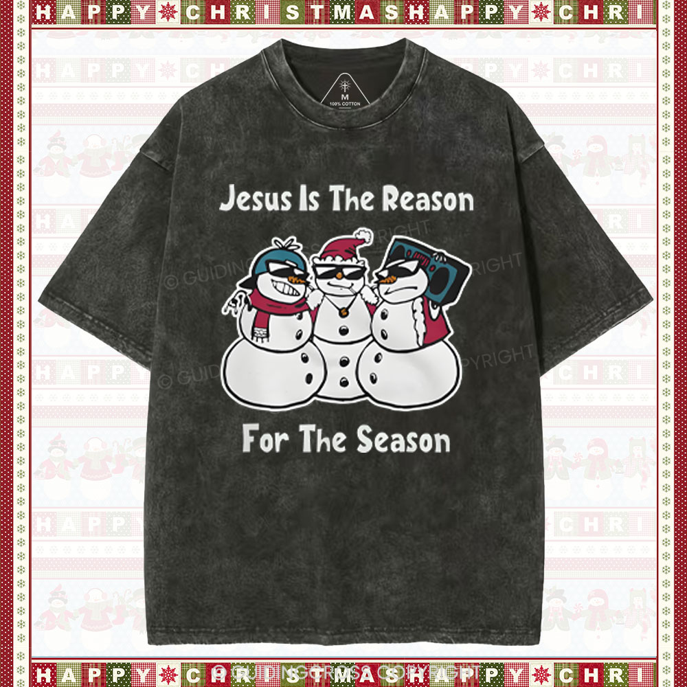 Jesus Is The Reason For The Season Christian Washed T-Shirt