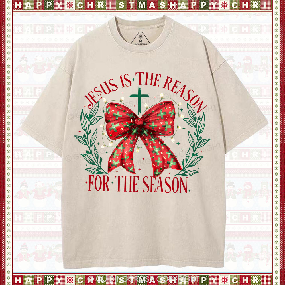 Jesus Is The Reason For The Season Christian Washed T-Shirt