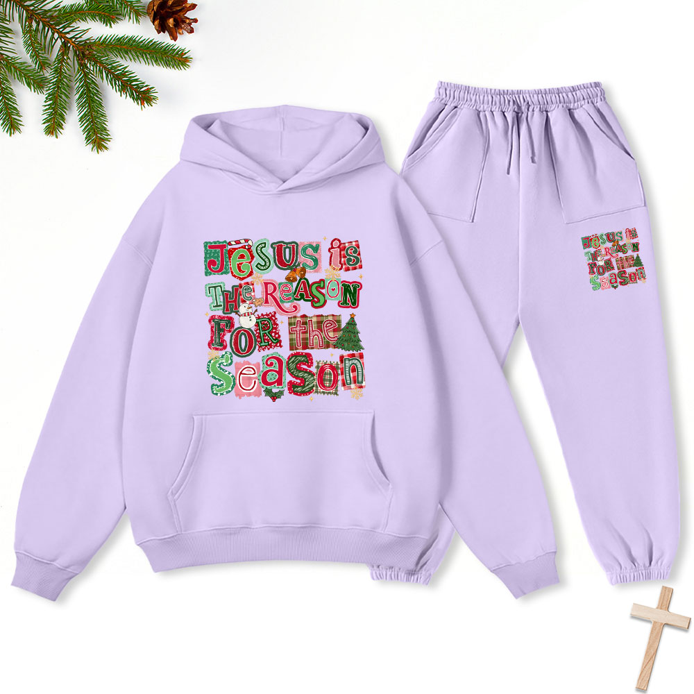 Jesus Is The Reason For The Season Christmas Christian Fleece Hoodie Set