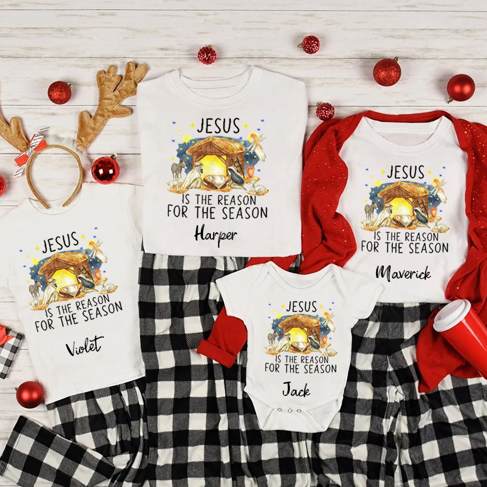 Personalized Jesus Is The Reason For The Season True Story Christmas Family Matching Shirts