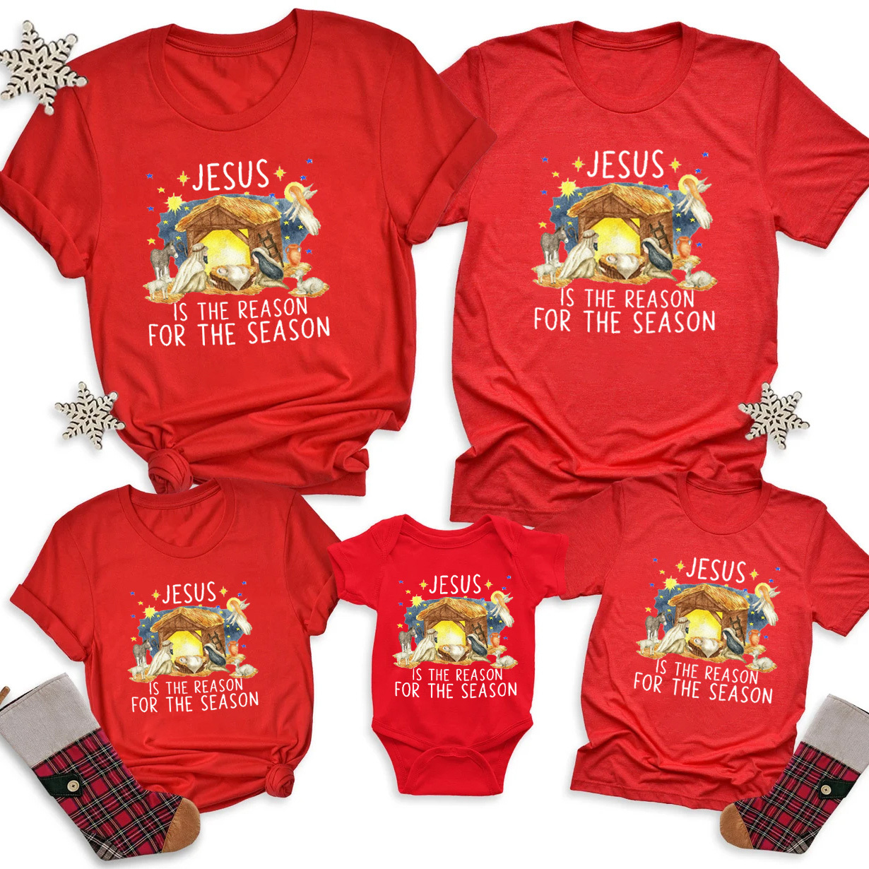 Personalized Jesus Is The Reason For The Season True Story Christmas Family Matching Shirts