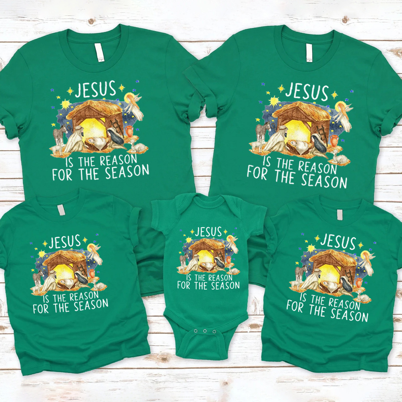Personalized Jesus Is The Reason For The Season True Story Christmas Family Matching Shirts