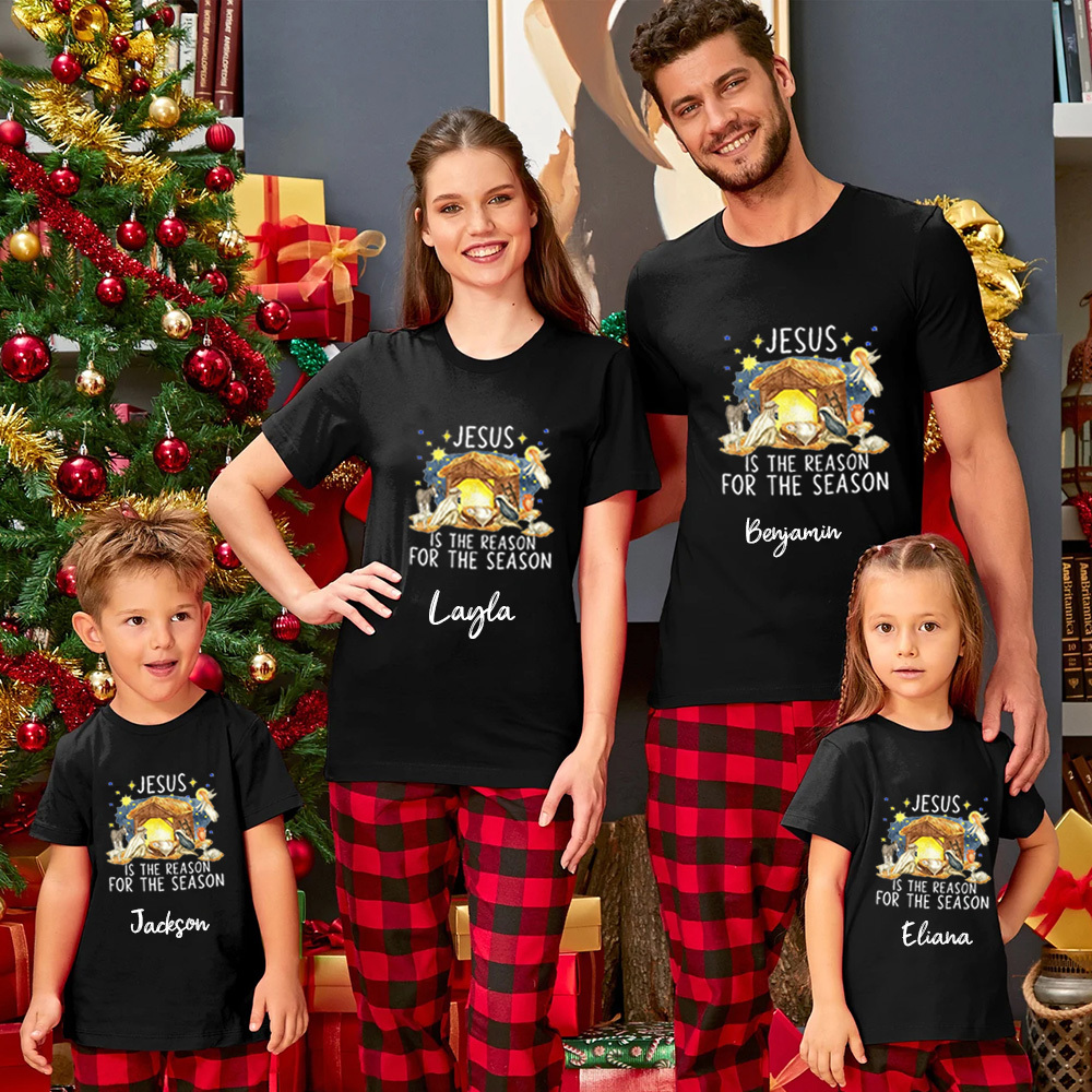 Personalized Jesus Is The Reason For The Season True Story Christmas Family Matching Shirts