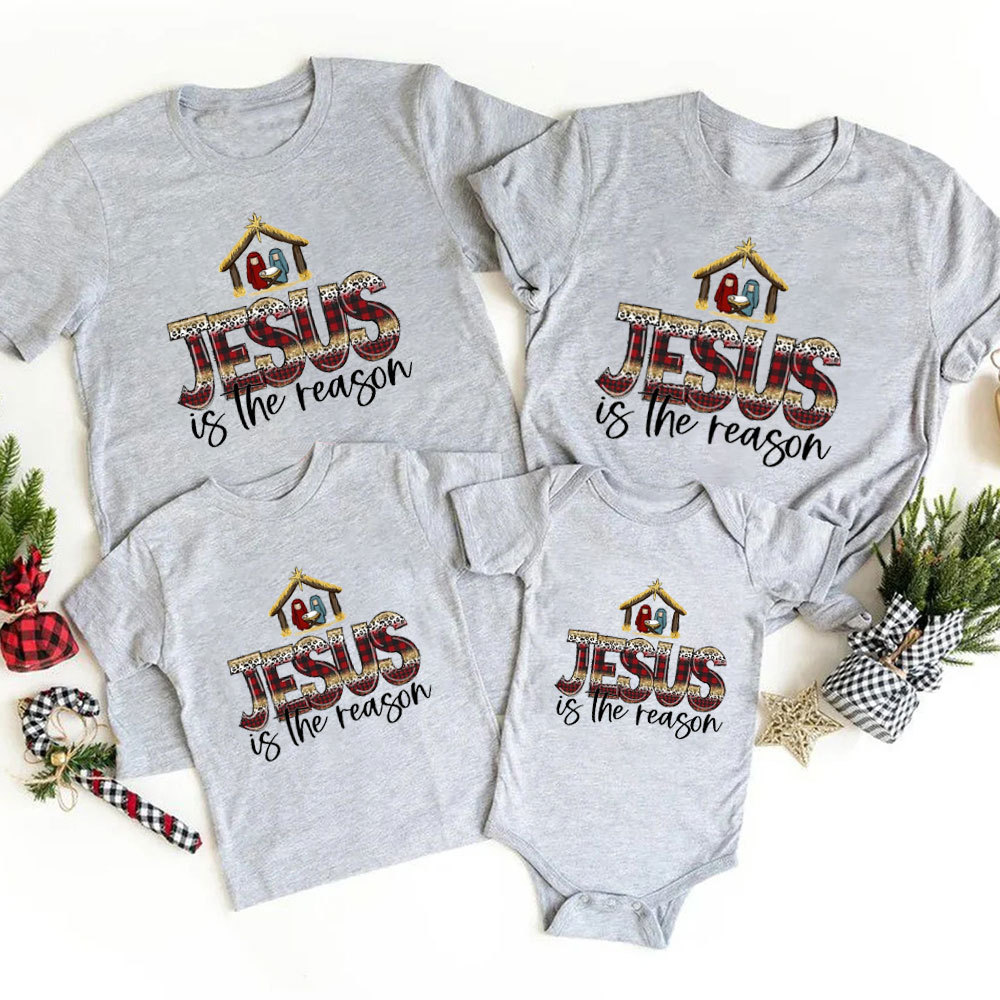 Jesus Is The Reason Nativity Christmas Family Matching Shirts