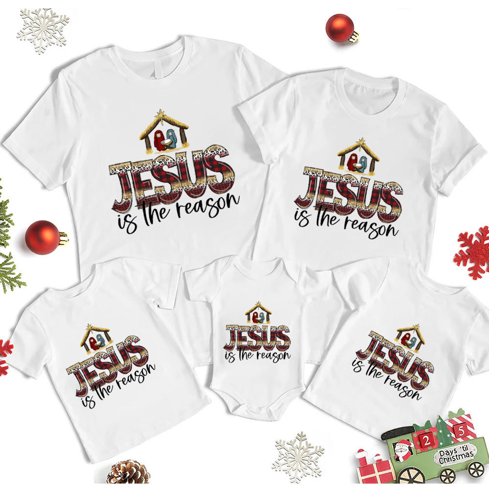 Jesus Is The Reason Nativity Christmas Family Matching Shirts