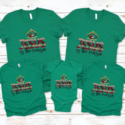 Jesus Is The Reason Nativity Christmas Family Matching Shirts
