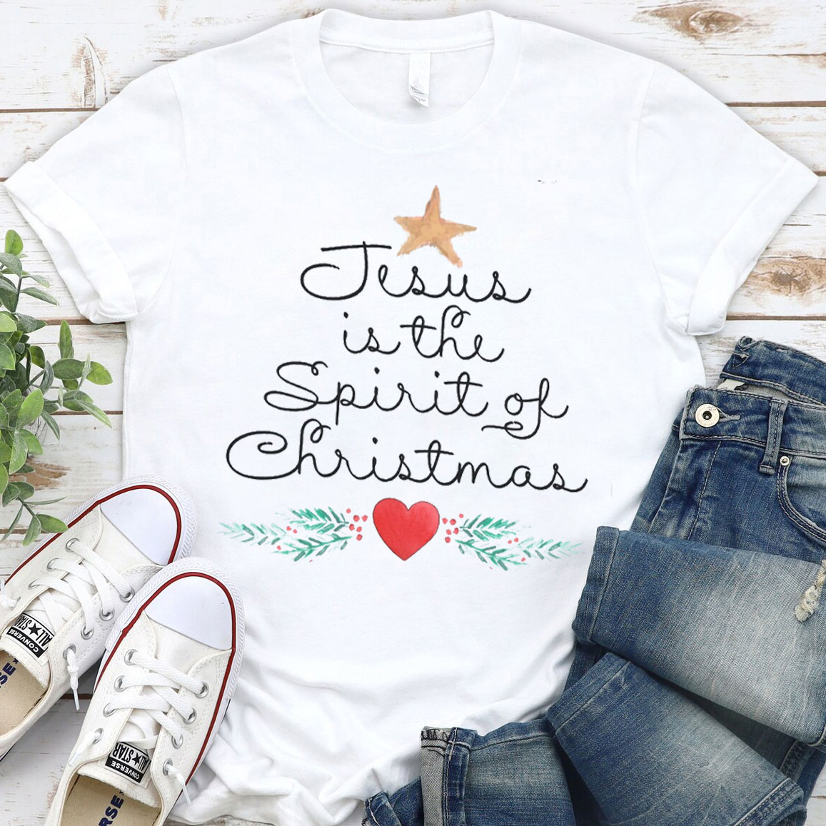 Jesus Is The Spirit Of The Christmas Christian T-Shirt