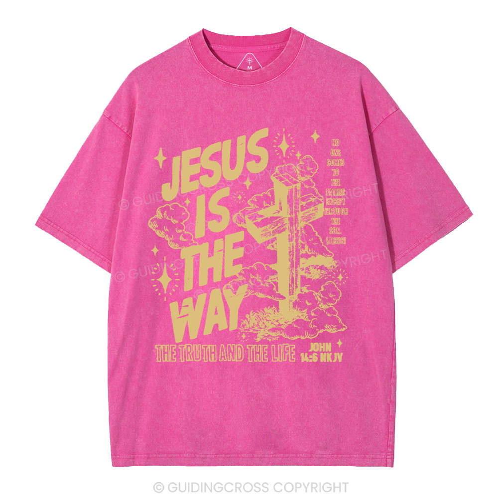 Jesus Is The Way Christian Washed T-Shirt