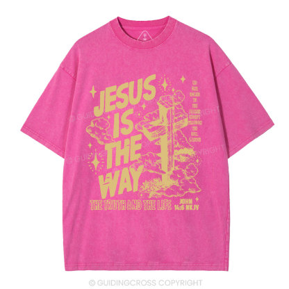 Jesus Is The Way Christian Washed T-Shirt