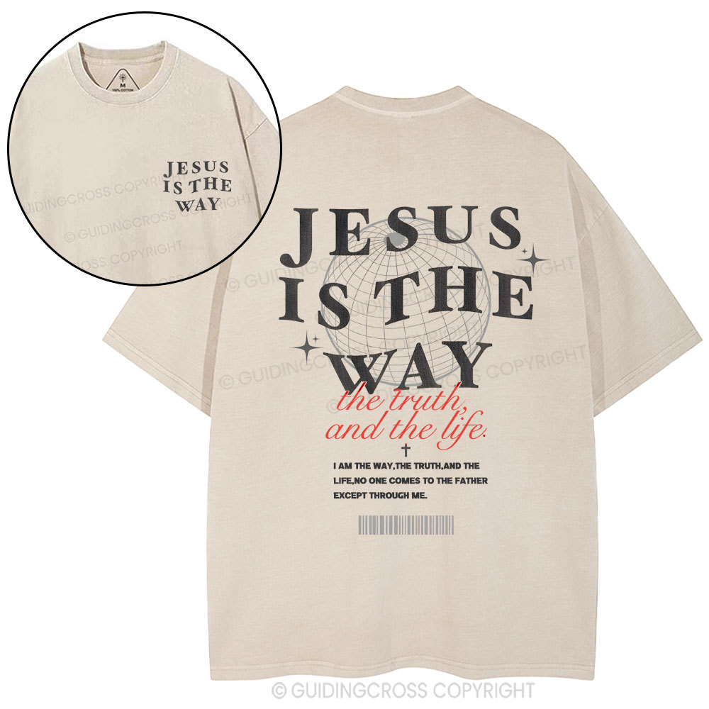 Jesus Is The Way Christian Washed T-Shirt