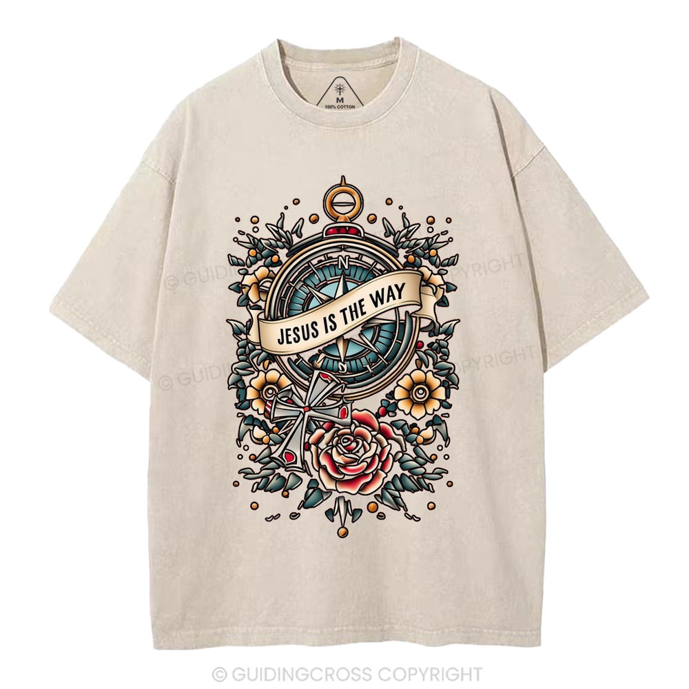Jesus Is The Way Christian Washed T-Shirt