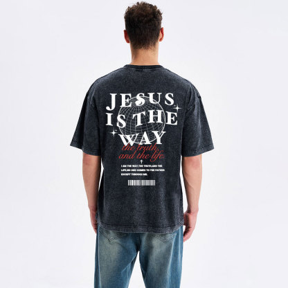 Jesus Is The Way Christian Washed T-Shirt