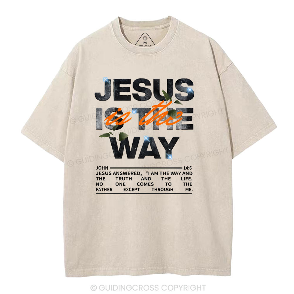 Jesus Is The Way Christian Washed T-Shirt