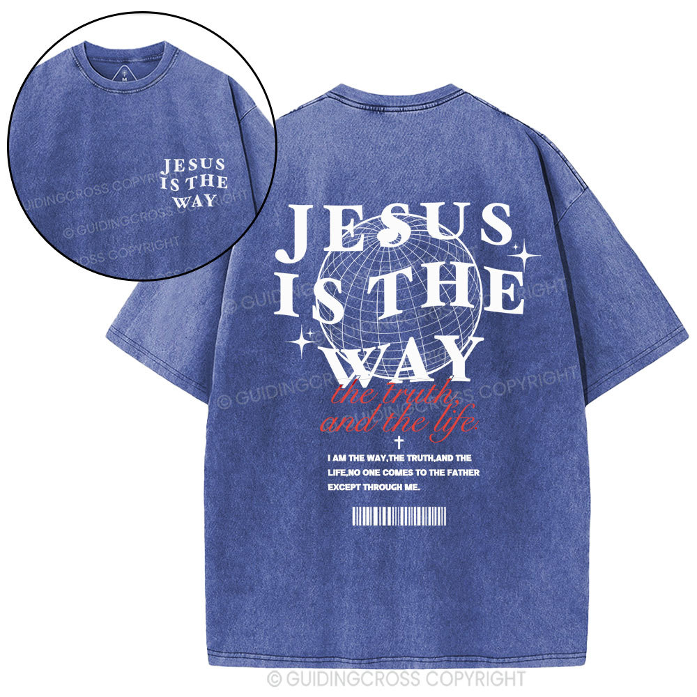 Jesus Is The Way Christian Washed T-Shirt